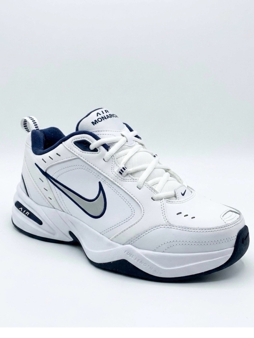Nike White and Navy Air Monarch IV Men's Training Sneaker